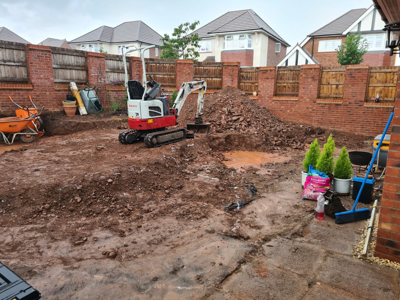 Boomerang Lawn - During - Digger at work