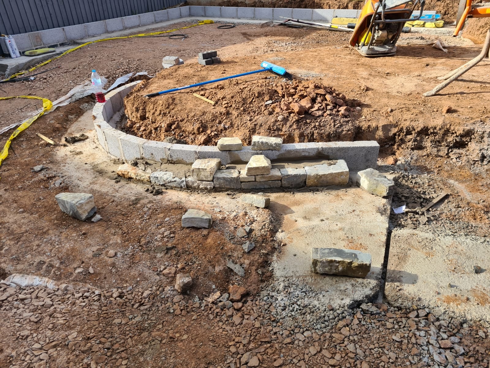 Boomerang Lawn Case Study - During - Wall foundations being built in