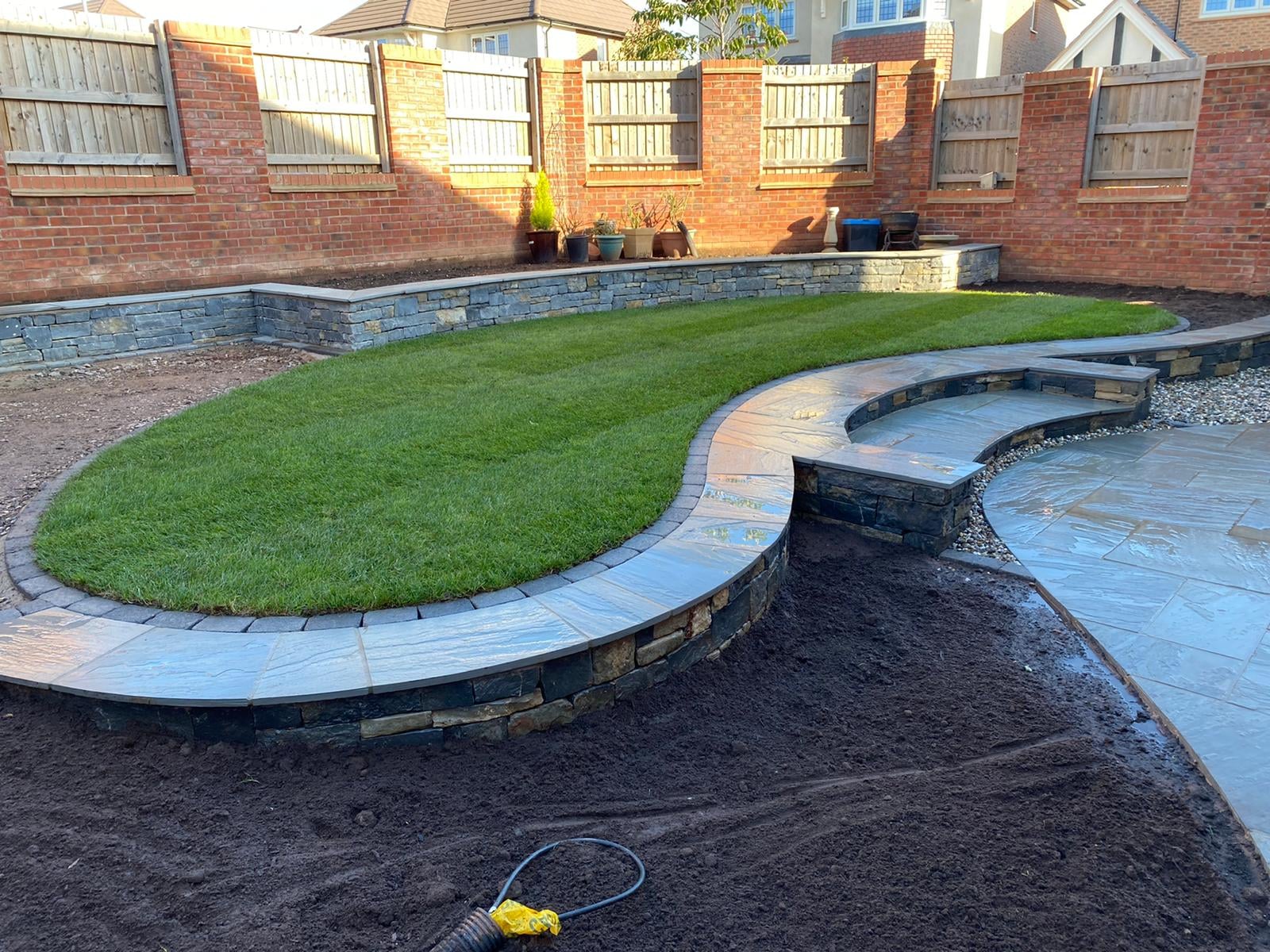 Boomerang Lawn Case Study - During - Grass laid