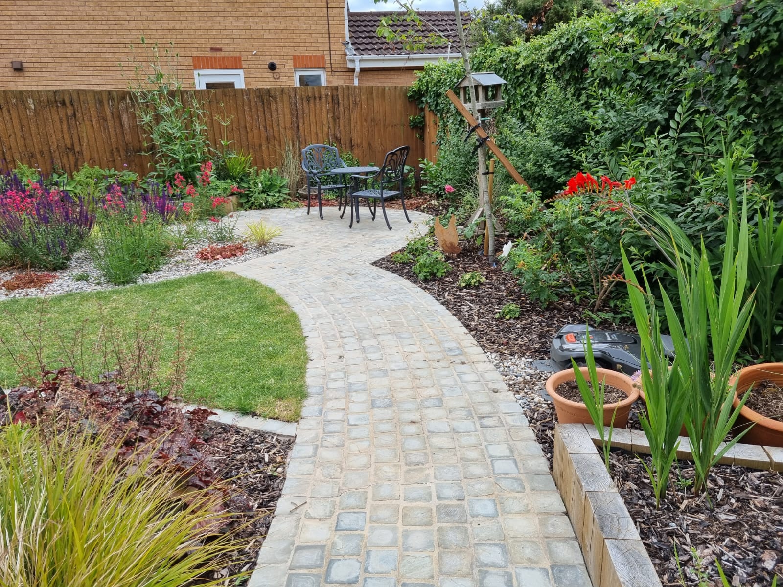 Paisley Patterns - open seating area in garden corner