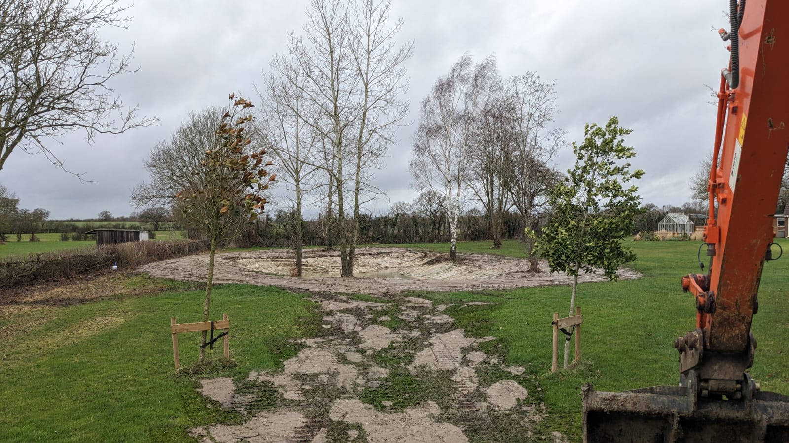 The Old Orchard - Pond Before - garden dug for pond