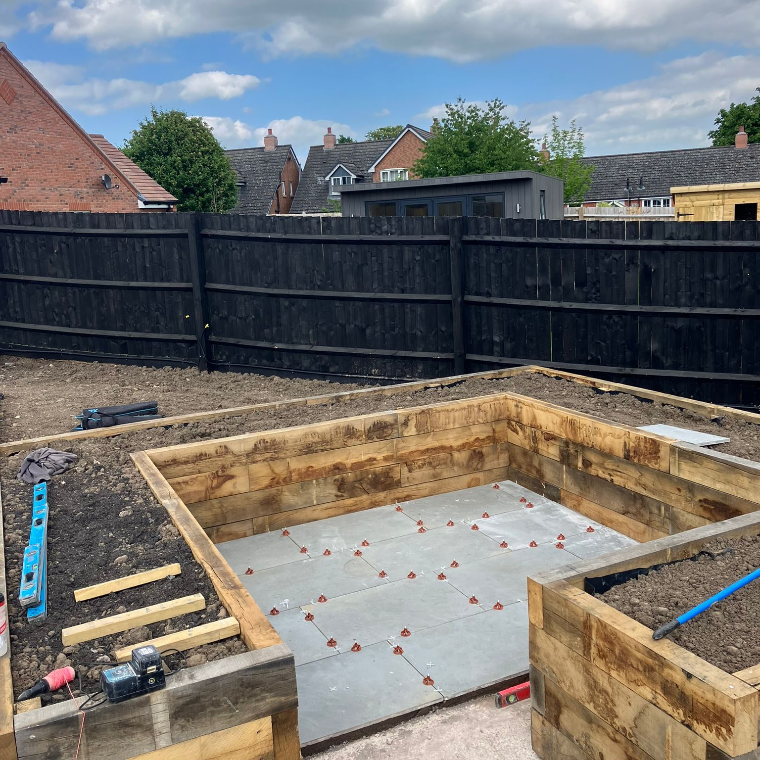 Raised bed patio